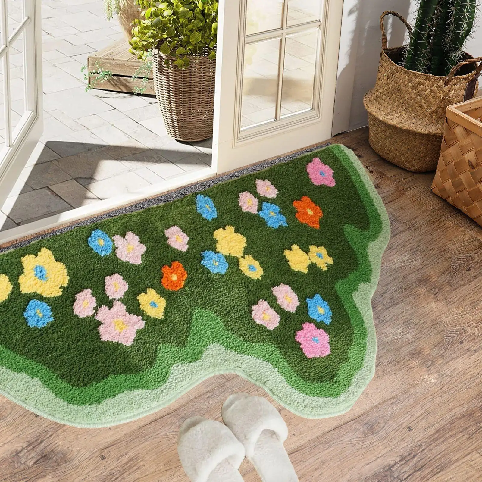 

Floor Mat Dirty Resistant Washable Art Decor Rug Aesthetic Soft Decorative Carpet for Playroom Living Room Household Bedroom
