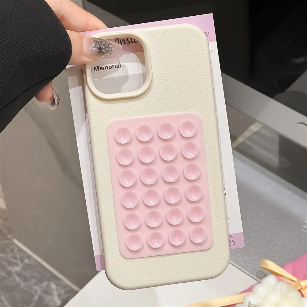 3D-Saugnapf-Ständerhülle für iPhone 11 12 13 Pro Max Hüllen iPhone 17 15 16 14 Plus XS XR Stoßfeste Runde Saugnapf-Silikonhülle – Detail 10