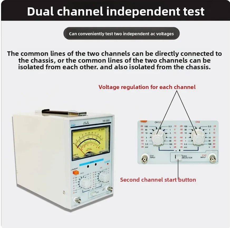 Tvt-321   tvt-322  tvt-322D  Single-Pin Single-Channel Millivoltmeter/voltage Regulation Test/10M Input Impedance