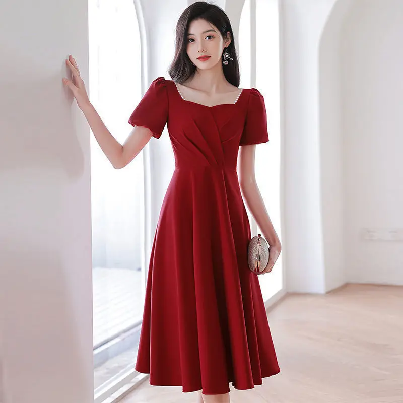 

Plus Size 8XL Qipao Chinese Wedding Toast Clothes Bride's Evening Party Gown Short Sleeves Elegant Temperament Novelty Cheongsam