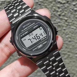 F91W Fashion Men's Business Watch Top Brand Luxury Male LED Watches Casual Stainless Steel Strap Calendar Wristwatch Men Clock