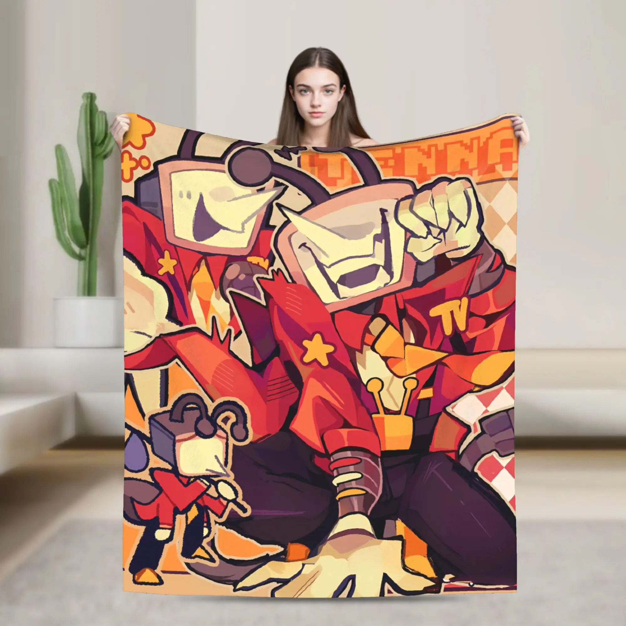 Deltarune Funny Tenna Blankets  Airplane Travel Flannel Throw Blanket For Living Room Soft Custom DIY Bedspread Gift Idea