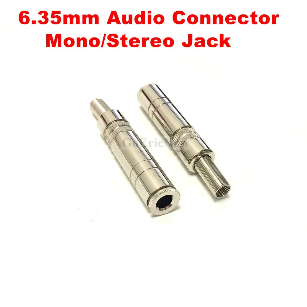 1 stücke 6,35mm/6,5mm 2 Mono Pole/3 Stereo Pole Männlich/Weiblich Steckdose 6,35/6,5 Audio Stecker jack