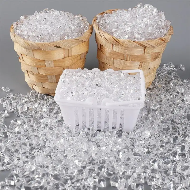 1 Set Mini Transparent Ice  Broken Ice Crystal Stones Ice Grains Simulation Props For Dollhouse Decoration Miniature Home