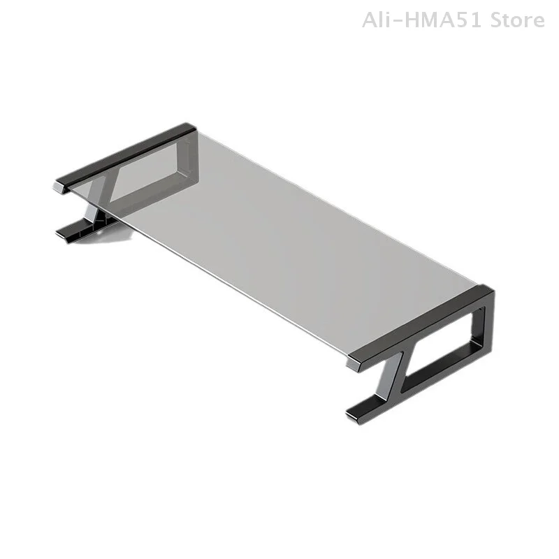 Desktop Computer Monitor Glass Stand Bracket With USB Type-C HUB PC Screen Riser Holder Printer Storage Keyboard Mouse Organizer