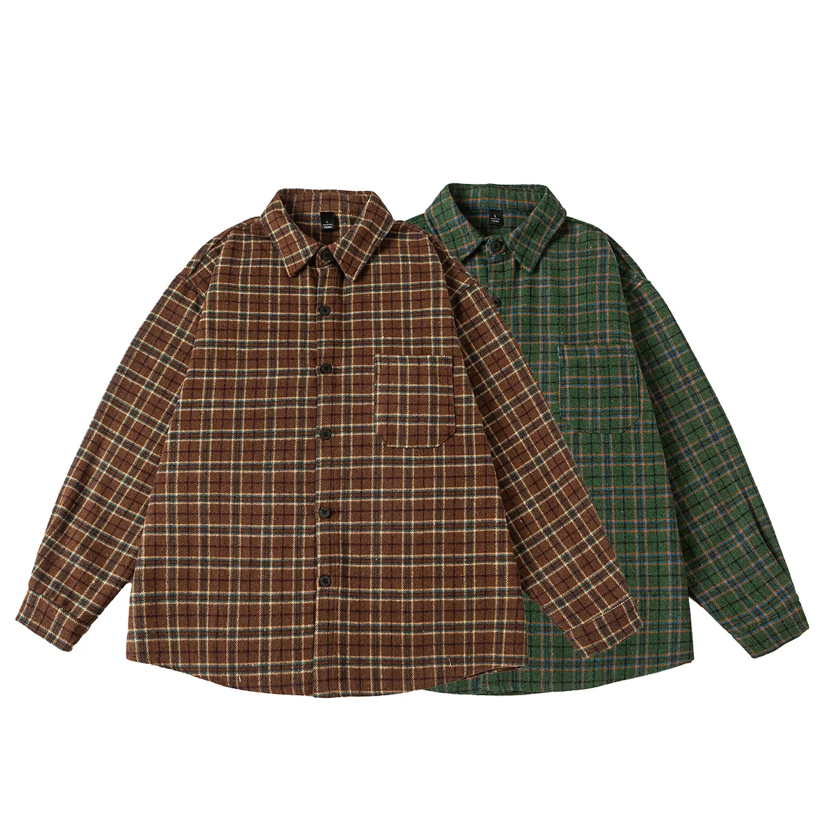 

Autumn Thick Shirt Men Casual Loose Streetwear Fashion Hip Hop Long Sleeve Plaid Shirt Jacket Women Oversize Blouse Coat