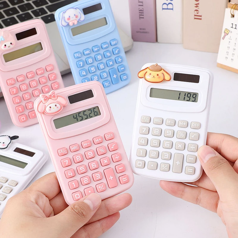 Mini calculadora portátil de dibujos animados, calculadora pequeña, suministros escolares de oficina, regalos de papelería para estudiantes