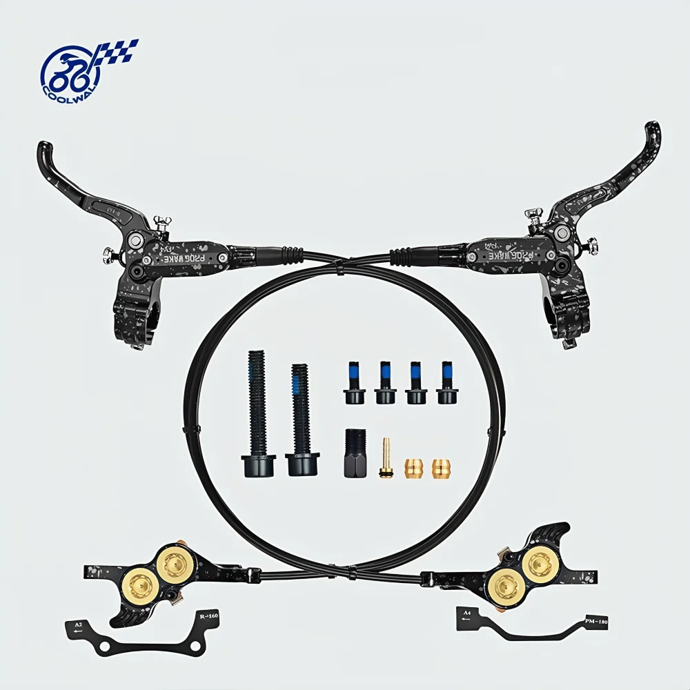 

4 Piston MTB Bike Hydraulic Oil Disc Brake Set With 160-203mm Bicycle Disc Brake
