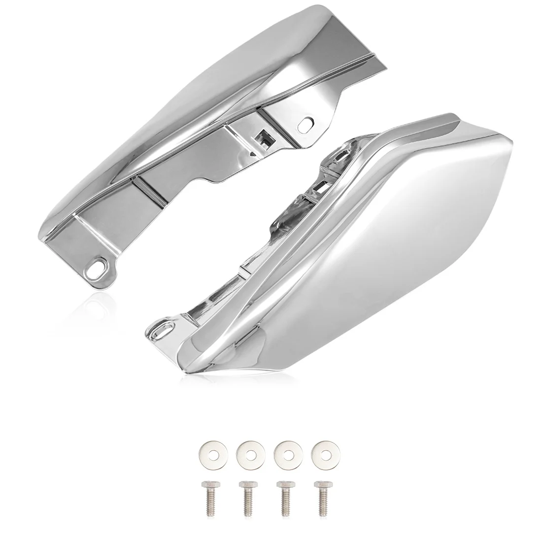 

Motorcycle Chrome Heat Shield Mid-Frame Air Deflector Cover for Harley Touring Electra Glide Street Road Glide