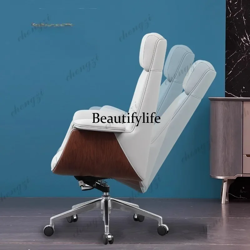 Z138 Comfortable business office boss, lifting cowhide roller, simple modern home, boss chair