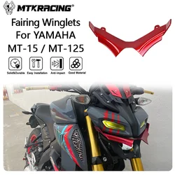 MTKRACING Deflector For YAMAHA MT-15 MT-125 2018-2024 Front Fairing Winglets Aerodynamic Wing Shell Cover Protection Guards Kit