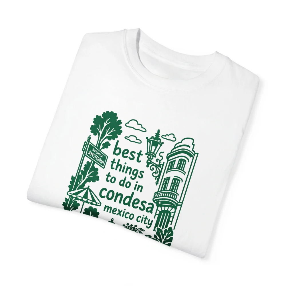 Best Things To Do in Condesa Mexico City Shirt Condesa Mexico City Graphic Tee-Shirt Urban Explorer Men Women Cotton Casual Tops