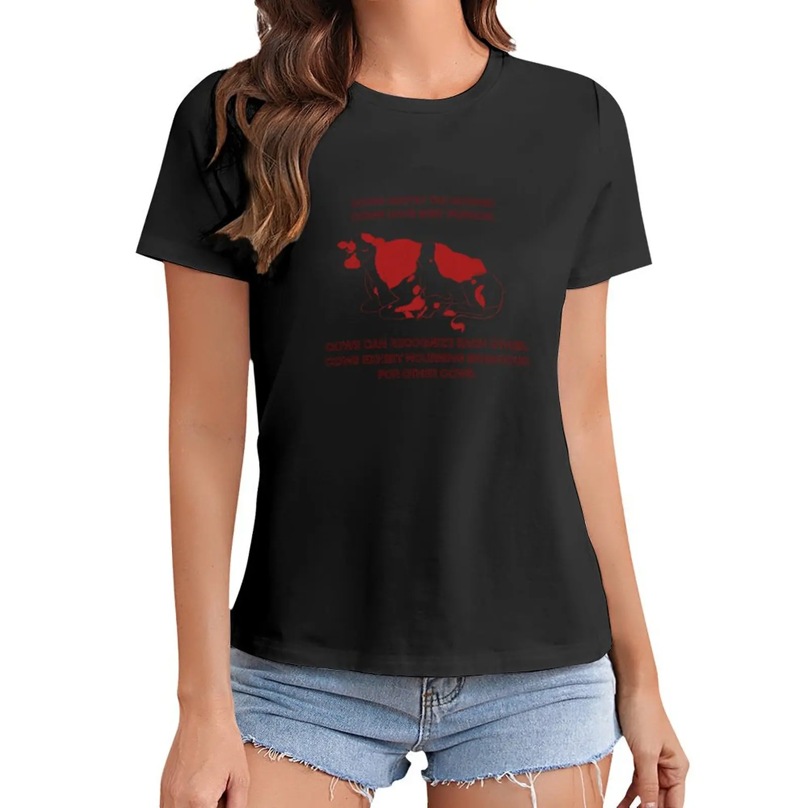 

Cow Facts John Gaius The Locked Tomb T-Shirt Female clothing blacks t shirt Women