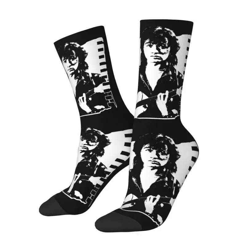 Funny Mens Viktor Tsoi Kino Rock Dress Socks Unisex Comfortable Warm 3D Printed Russian Band Legend Crew Socks