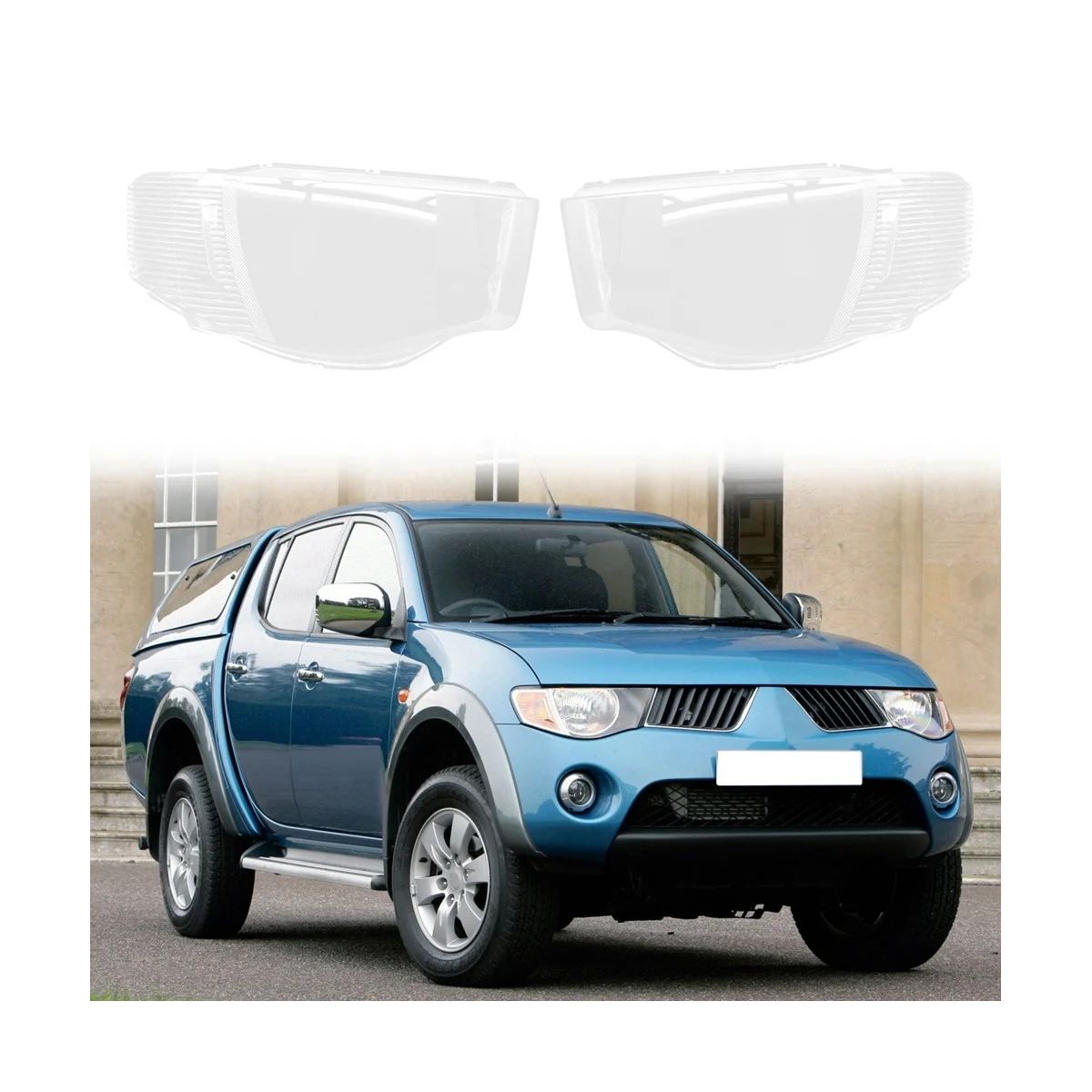 Car Left Headlight Shell Lamp Shade Transparent Lens Cover Headlight Cover for Mitsubishi L200 Triton 2005-2014