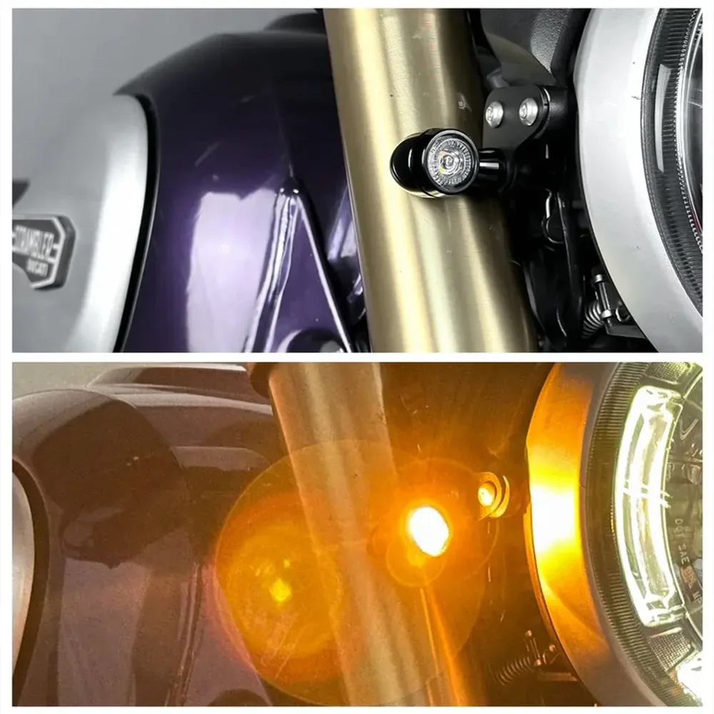 E24 Retro Motorcycle Turn Signal LED Light Flashing Indicator Tail Brake Light 8mm For Harley Yamaha Cafe Racer Bobber Chopper image 6