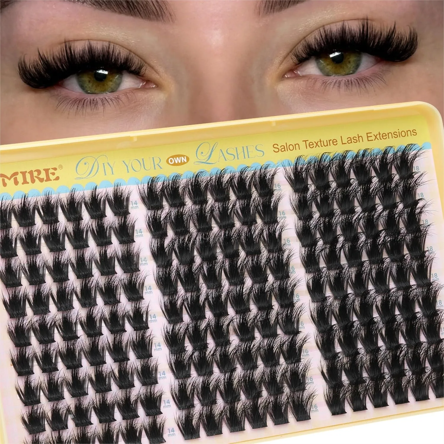 

Manga Lash Clusters Wispy Fluffy CC Curly 14-18mm DIY Thick Volume Individual Lashes Extensions 162Pcs