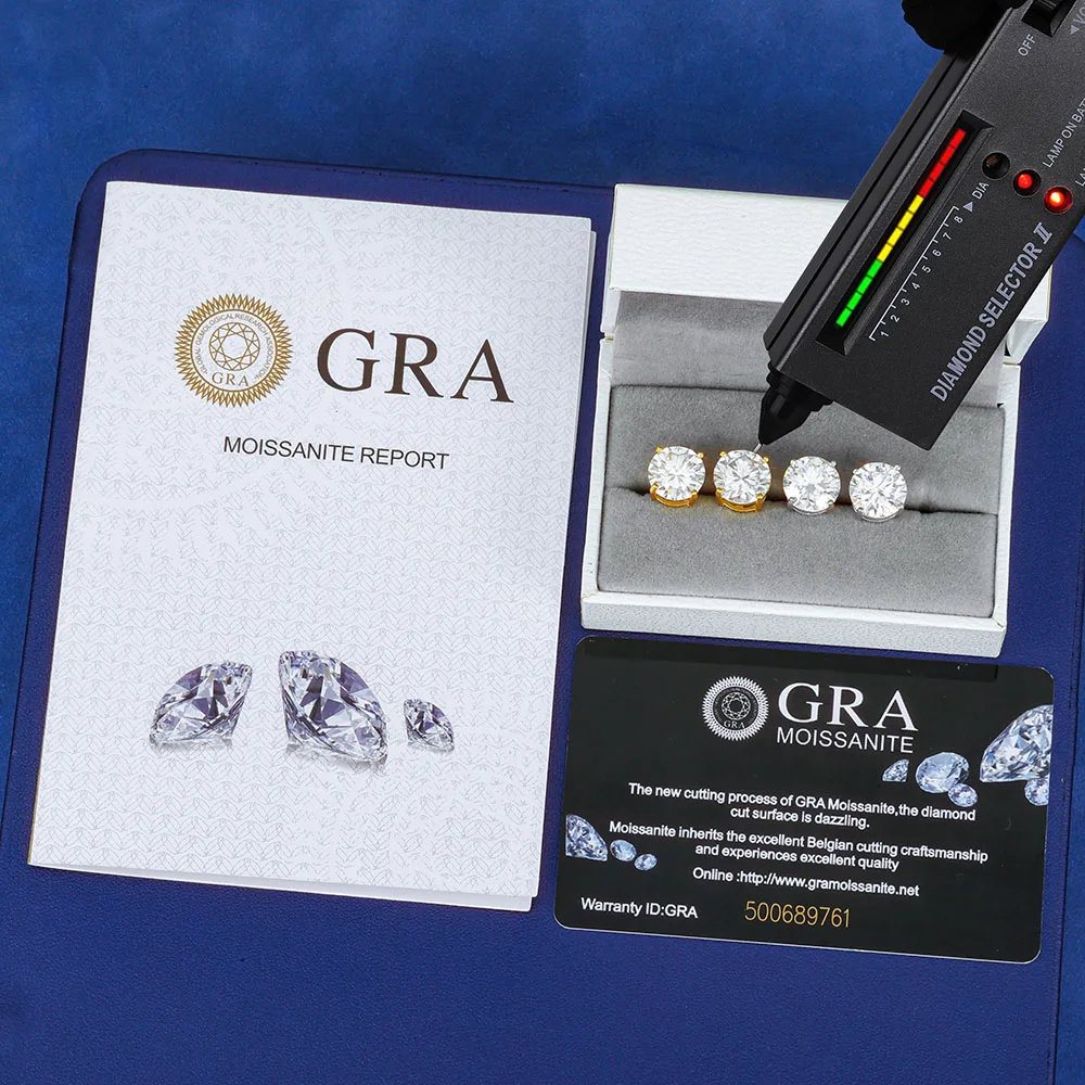 ICEBLING S925 Sterling Silver VVS Moissanite Stud Earrings Thread Back Luxury Pass Diamond Test Classic Wedding Jewelry 3