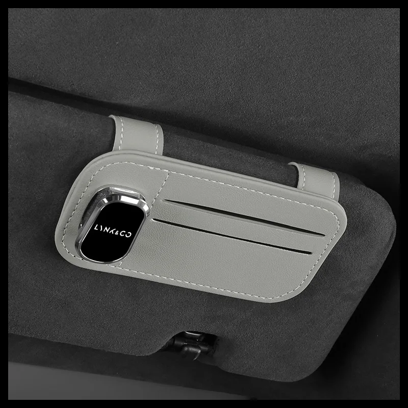 

For LYNK&CO 03+ PHEV 05 09 PHEV MHEV 01 02 06 Car Logo Interior Accessories Car Logo Sunglasses Holder Car Logo Card Ticket Clip