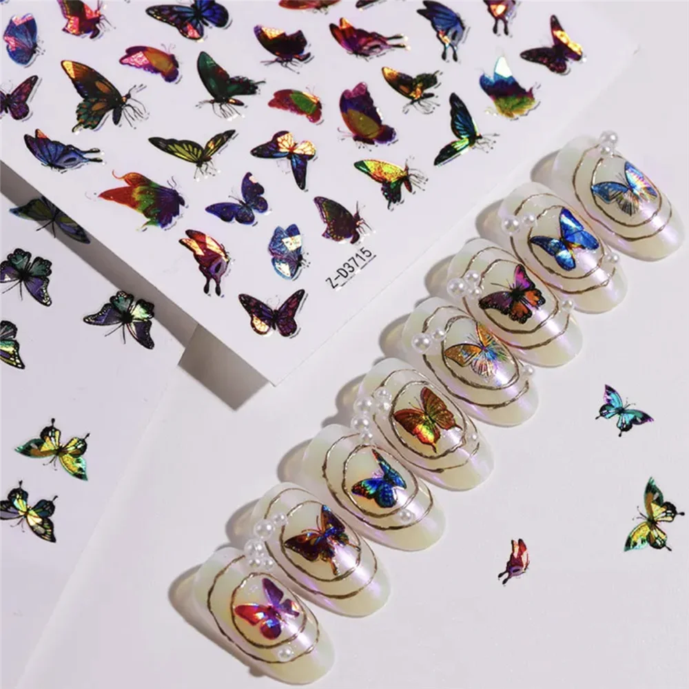 

Z-D3715 MO-172 Laser Butterfly DIY 3D Back glue Nail sticker Nail decoration Nail art Nail ornament