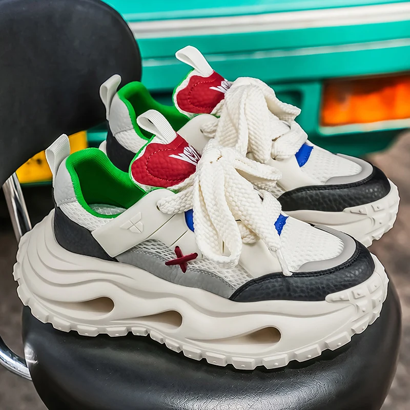 

Thick Sole Breathable Wear-resistant Man Footwear Spring and Autumn New Mens Casual Shoes Fashion Comfortable Anti Slip Sneakers