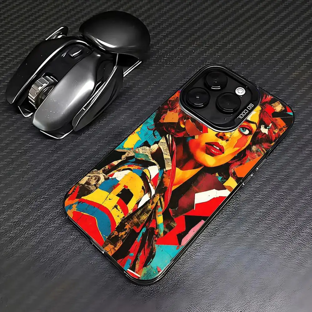 

Painted women case for iPhone17 16 15 14 13 12 11 Pro/ Max/Plus shock-proof rear cover anti-fingerprint