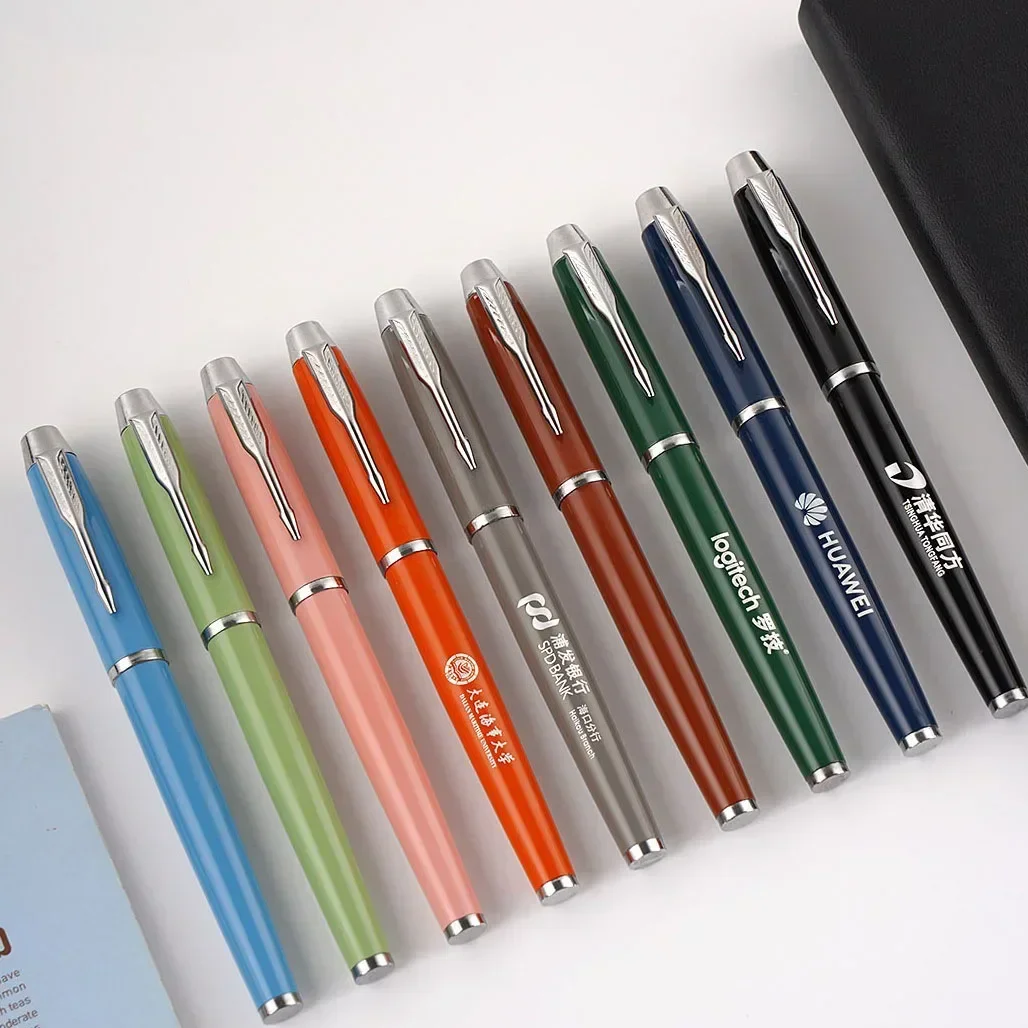 20/50 Pcs Lot Metal Signature Pen Custom Logo High-end Advertising 0.5mm Water-based Carbon Pen Laser Engrave Gel Pen