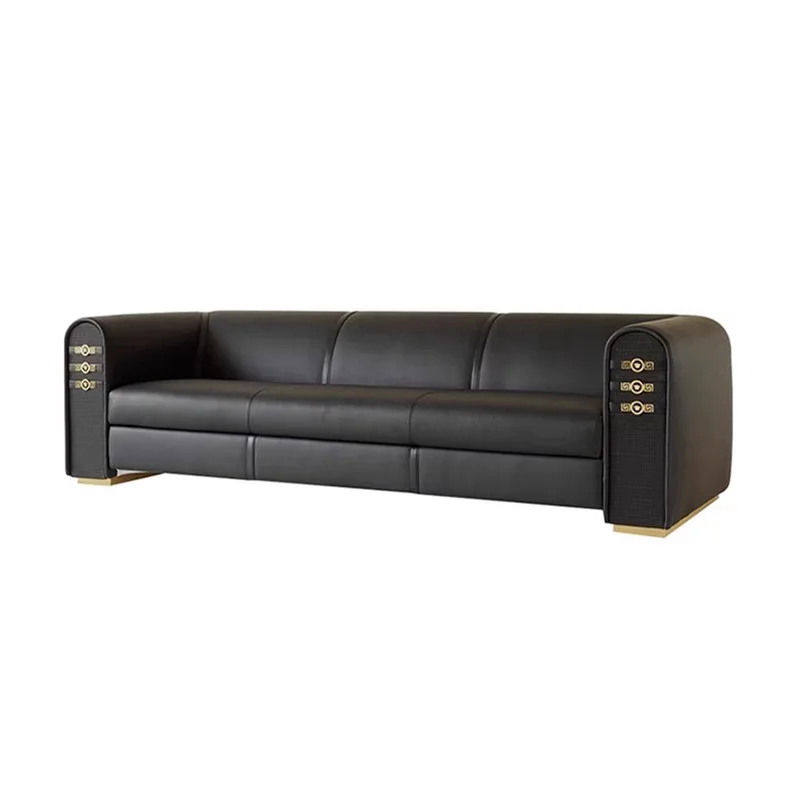 

Minimalist sofa post-modern leather size apartment living room straight sofa