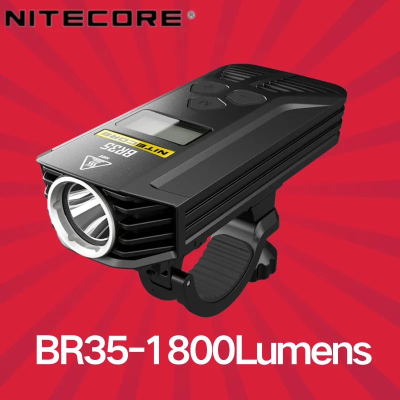 NITECORE BR35 Remote Switch Bike Light 1800Lumens Rechargeable Bicycle Light With Dual Distance Beam& OLED Display