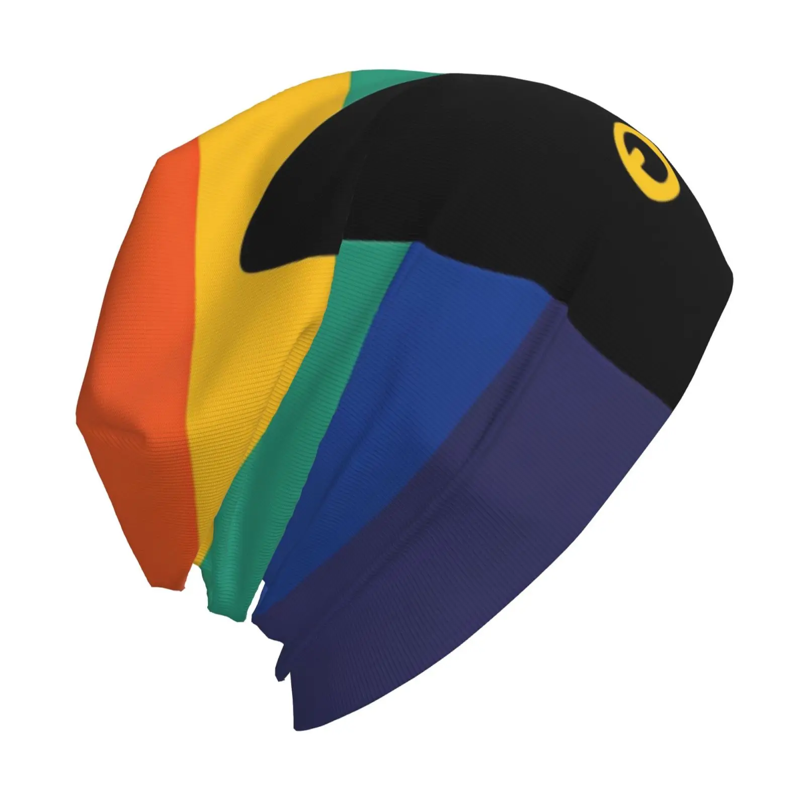 Hat Peeking Cat In Rainbow Circle Thin Caps For Men Women Black Cat Skullies Beanies Ski Caps Cotton Bonnet Hats