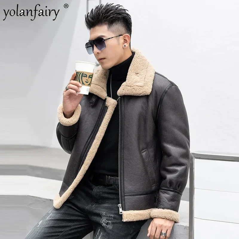 

Natural Fur Jacket for Men Winter New Original Leather and Fur Integrated Real Fur Coat Men's Genuine Leather Motorcycle Jackets