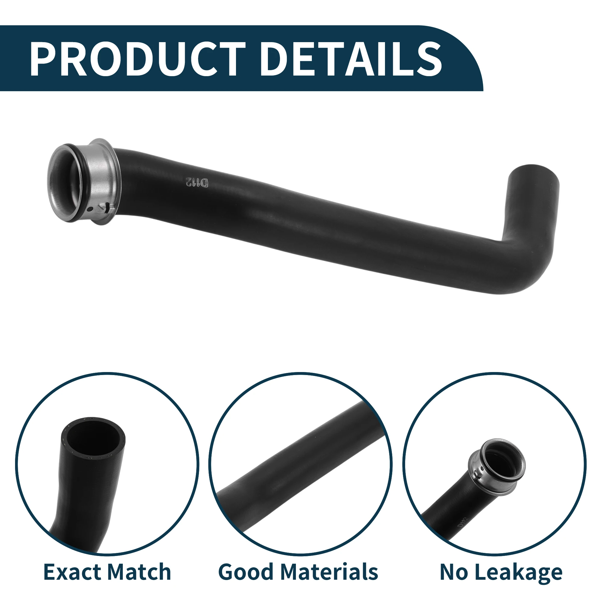 

UXCELL Radiator Hose Heater Hose Radiator Outlet Hose Pipe for Porsche Panamera 2013-2016 No.97010650160 Rubber Coolant Pipe