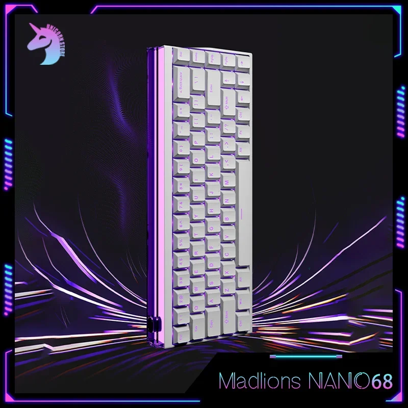 Madlions NANO68 Magnetic Switch Keyboard 8000Hz Wired Keyboard RT0.01 RGB TTC PC Office Games Custom Mechanical Keyboard Gifts