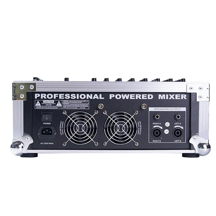 8 Channel USB Digital 1000W DJ Audio Power Amplifier With 2 Wireless Microphones