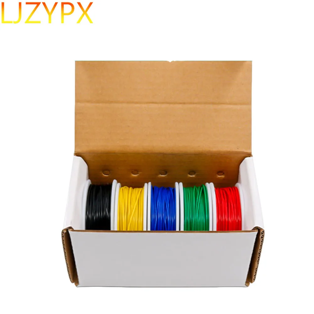 250m/Box 30awg Soft Silicone OK Wire Circuit Board PCB Flying Jumper weld Tinned Copper Wrapping Heating Hook Up Electric Cables