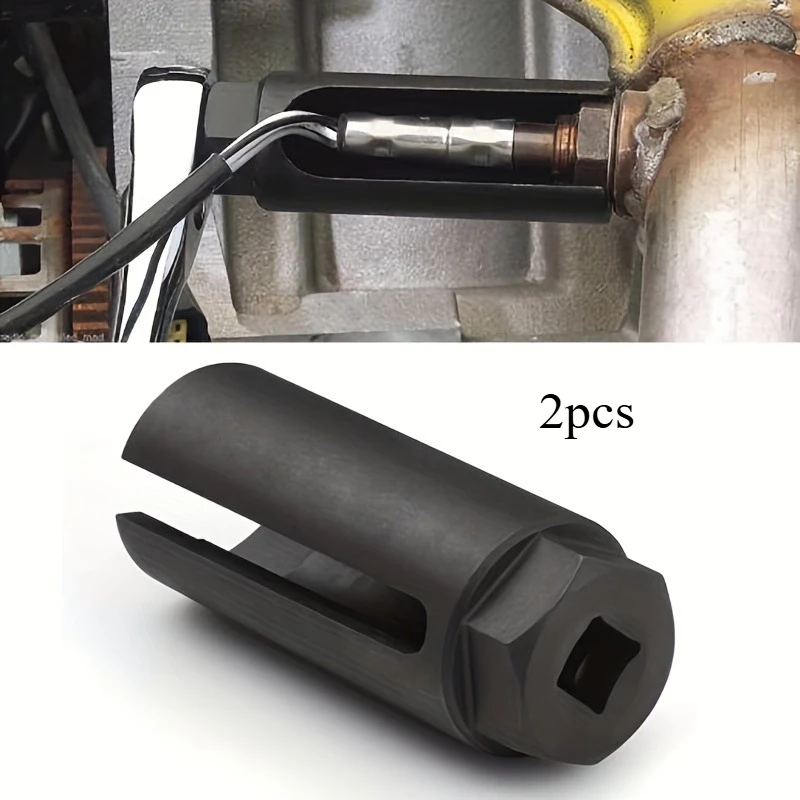 2PCS Oxygen Sensor Sleeve Oxygen Sensing Sleeve Oxygen Sensor Disassembly Tool Black Narrow Mouth