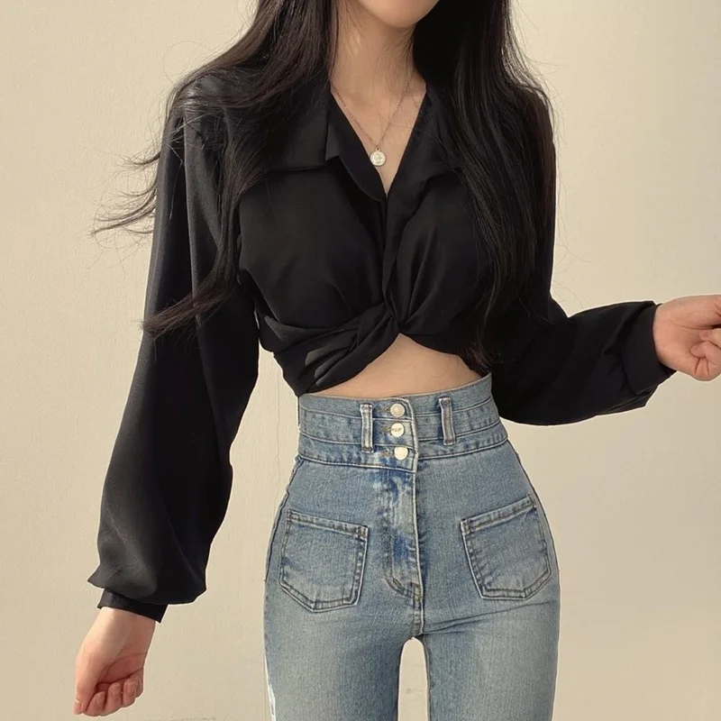 Shirts Women Solid Popular Trendy All-match Young Ladies New Arrival Slim College Summer Thin Clothing Street Wear Cozy Ins Hot