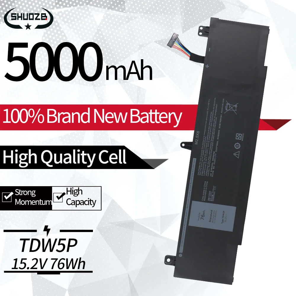 

New TDW5P JFWX7 For Dell Alienware 13 R3 ALW13C-D2738 D1738 ALW13ED-2808 ALW13ED-1508 ALW13CR-2508 2838 2718 4RRR3 15.2V 76WH