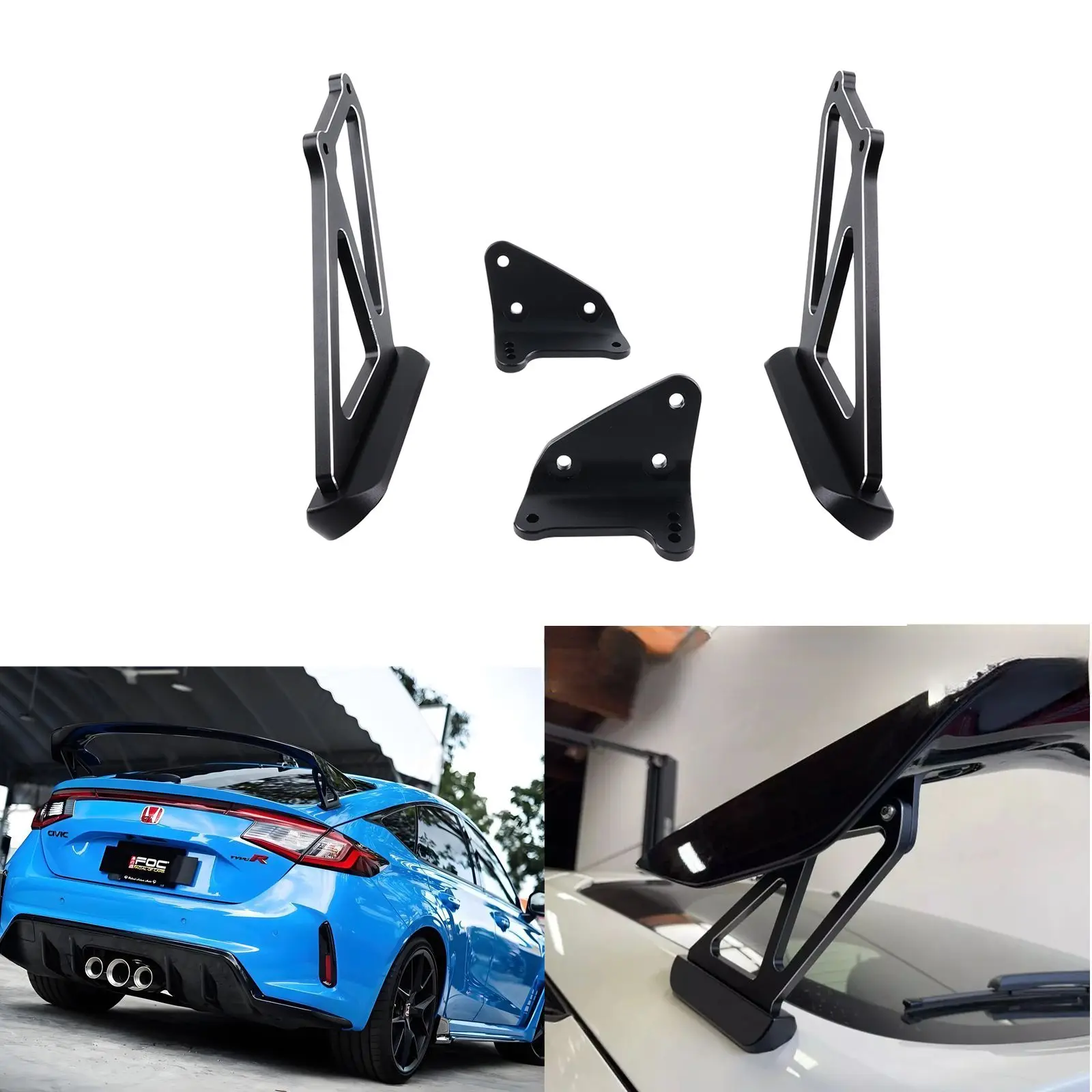 specialized competitive grade aluminum alloy high tail wing height increasing bracket For 2023+Honda Civic Type R FL5