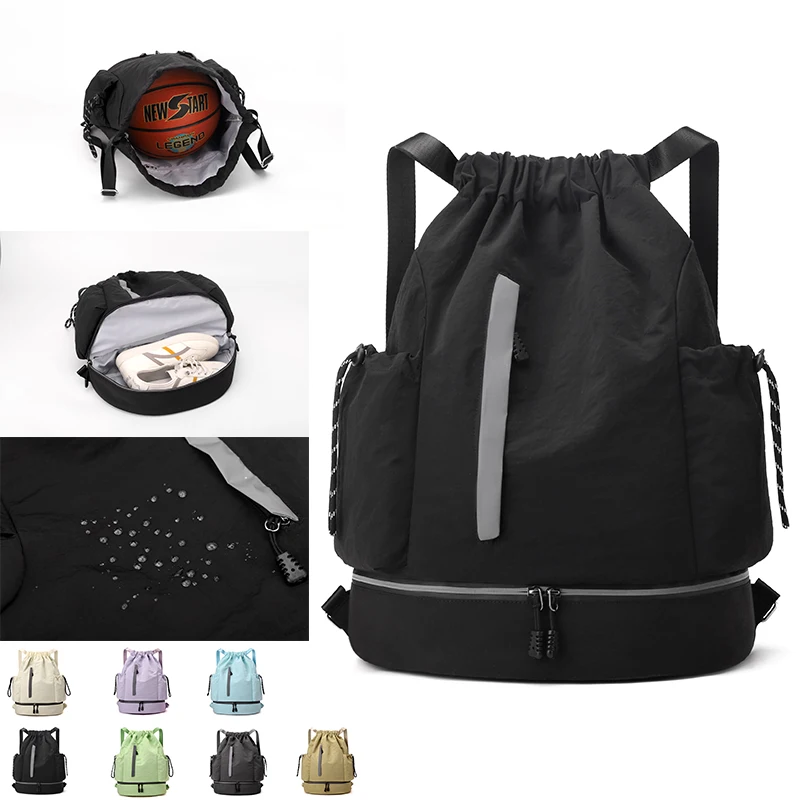 

Баскетбольная сумка, женская сумка для хранения, спортивный рюкзак, тренировочный рюкзак и рюкзак на шнурке, водонепроницаемая нейлоновая сумка для отдыха и фитнеса