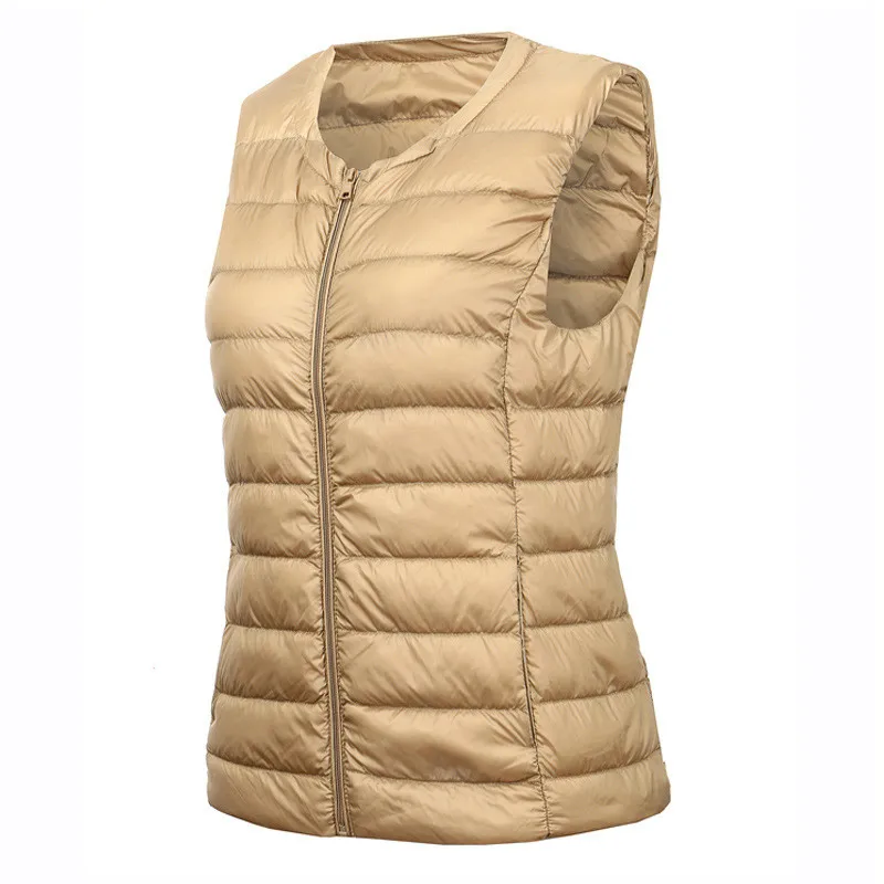 Women Down Waistcoat Jacket Autumn Winter Ultra Light White Duck Down Vest Lady Short Sleeveless Vest Puffer Outwear Bigsize 8XL