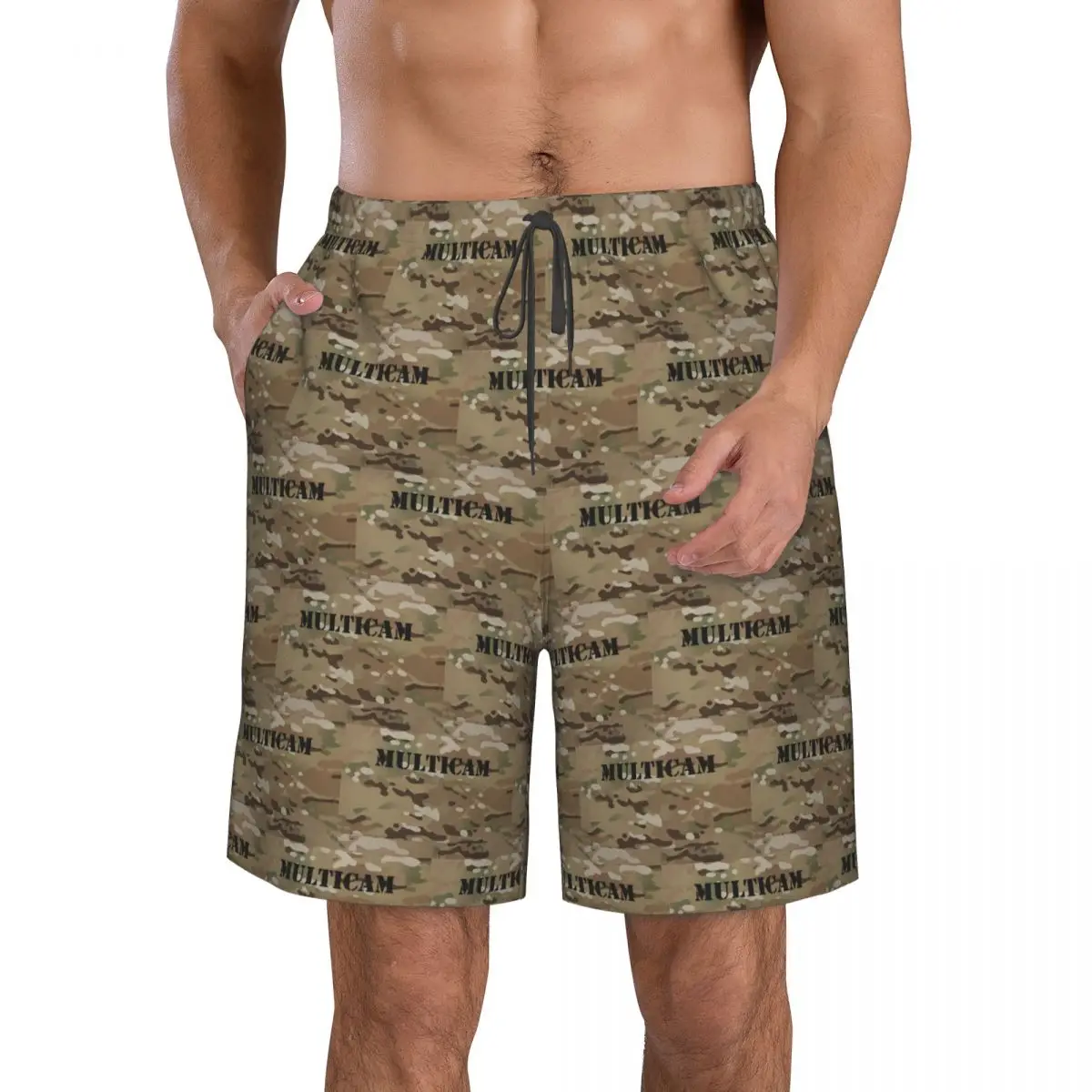 Multicam Tronchi mimetici per trota militare Pantaloncini da surf da spiaggia Pantaloni estivi da uomo casual ad asciugatura rapida
