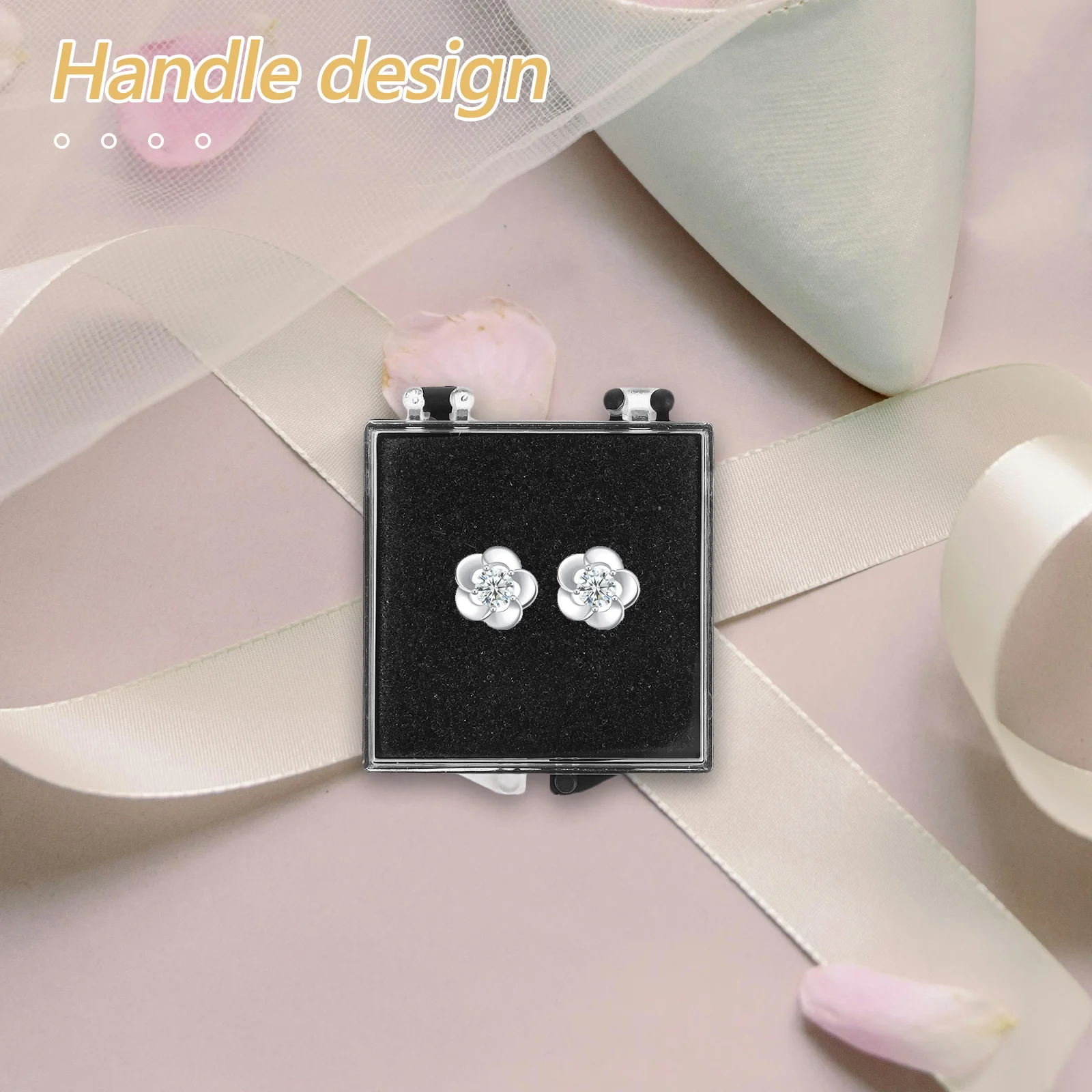 

6pcs Box Pin Display Case Badge Display Box Black Sponge Jewelry Travel Medal Storage Holder Certificate Container