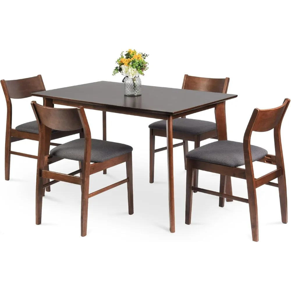 Dining Table Set for 4, Mid Century Dining Set, Kitchen Table and Chairs for Breakfast Nook and Small Space, Dinner Table