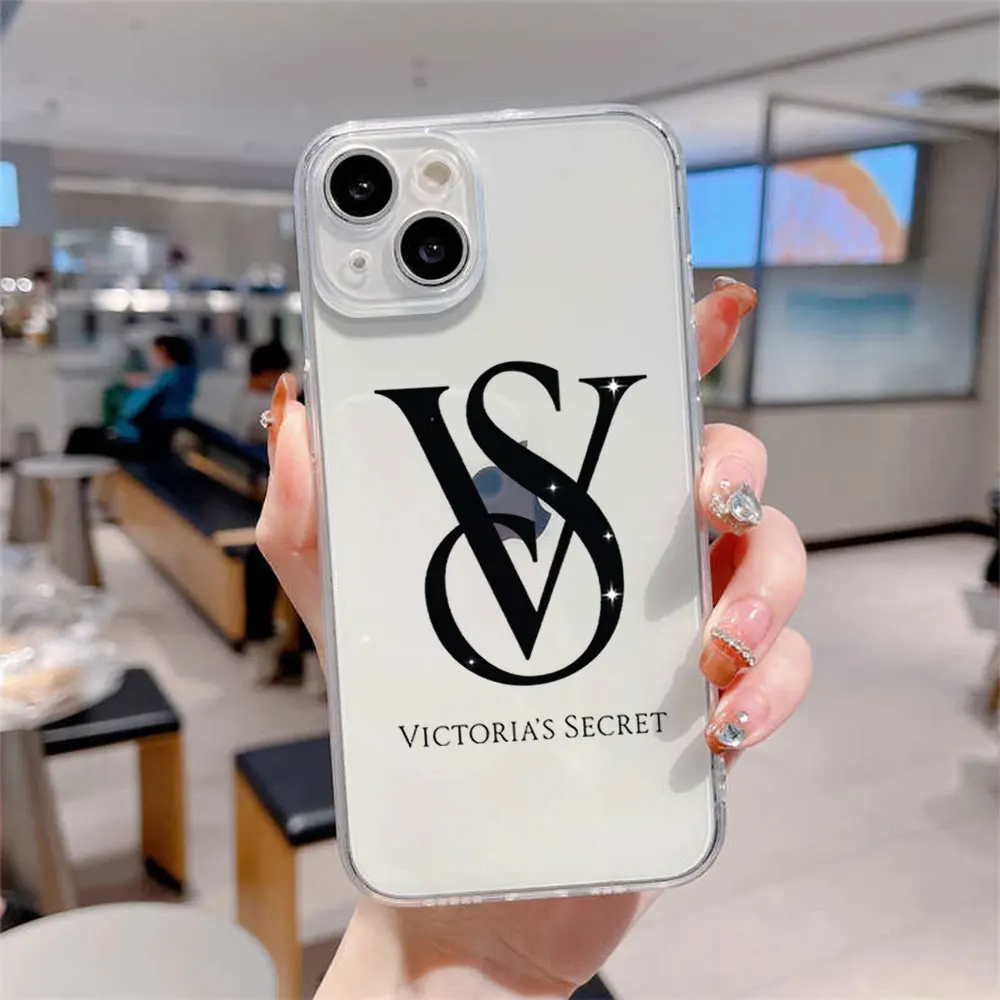 V-Victorias Luxury S-Secret Phone Case For iPhone 11 12 13 14 15 Pro 16 Max Plus Transparent Shell