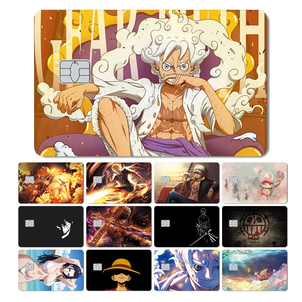 

Hot Sale Magic Shark Anime One Pieces Chopper Luffy Nami Waterproof Front Side Sticker Film Skin for Credit Debit Card