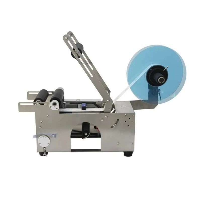 Semi Automatic Desktop Sticker Small Round Glass Vial Bottle Adhesive Label Labeling Machine for Sale