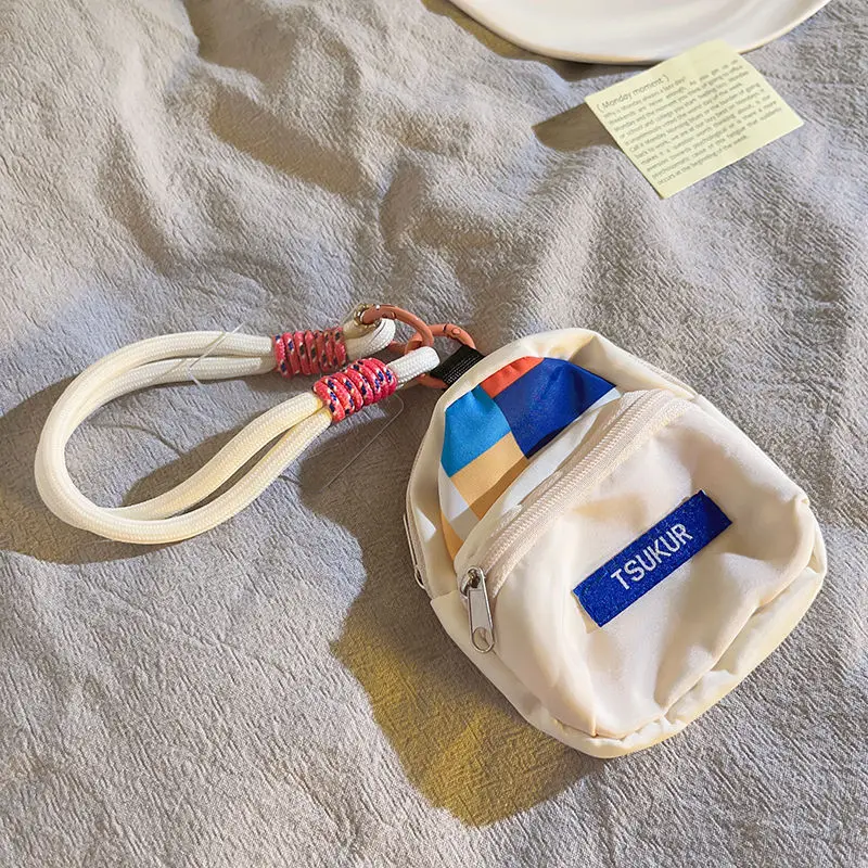 Trendy triangular coin purse, mobile phone pendant, backpack pendant accessory, phone case lanyard accessory