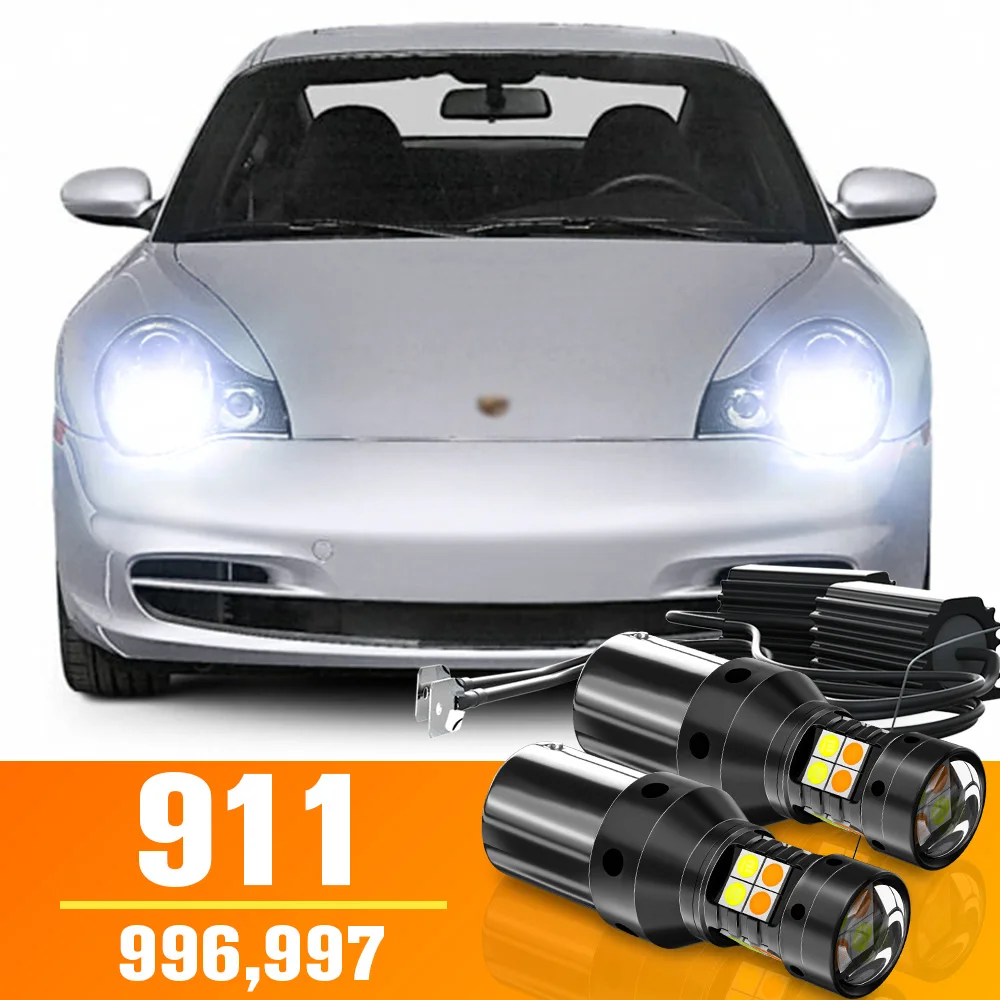 

2x Dual Mode LED Turn Signal+Daytime Running Light DRL Accessories For Porsche 911 (996,997)1997-2008 2003 2004 2005 2006 2007