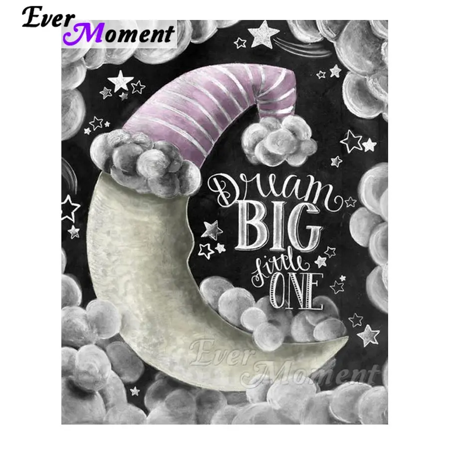 Ever Moment Diamond Painting Cross Stitch Dream Big Little One Mosaic Full Square Round Drills Home Decoration Artwork ASF1162